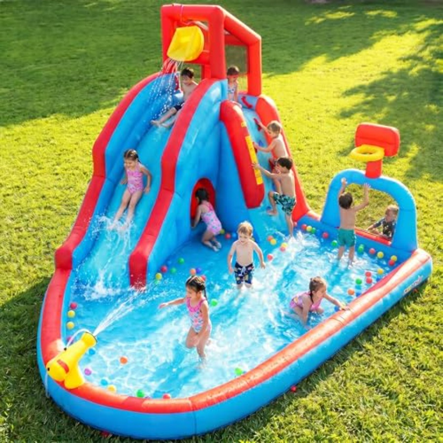 Kids Outdoor Water Slide - Надувной батут-аквапарк для детей: материал ПВХ,