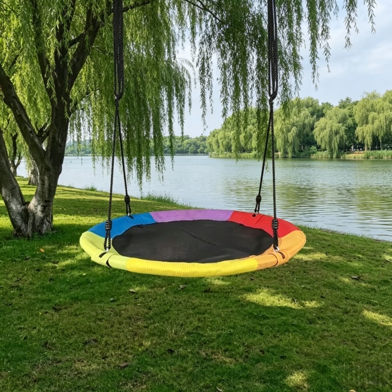 Kids Outdoor Hammock Swing - Круглый детский гамак из оксфордской сетки