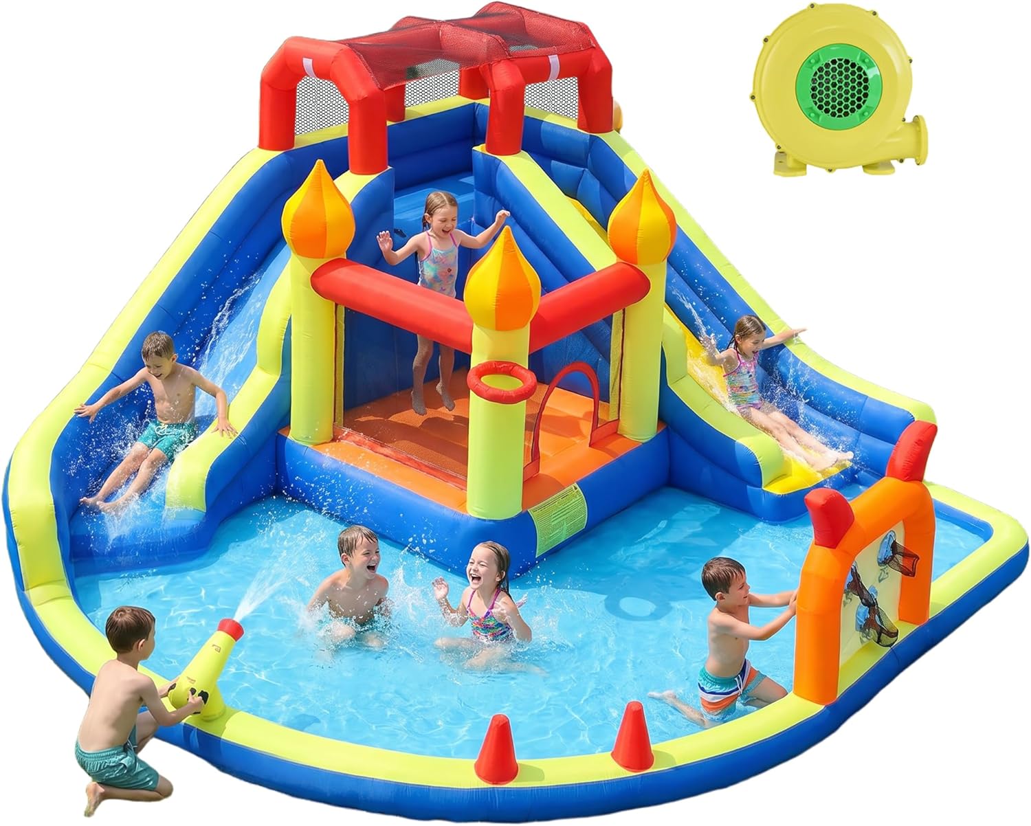 Kids Outdoor Slide - Детский надувной батут с двумя длинными