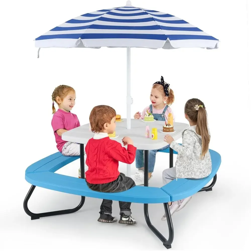 Kids Outdoor Umbrella For Table - Детский пикниковый стол на 8 человек