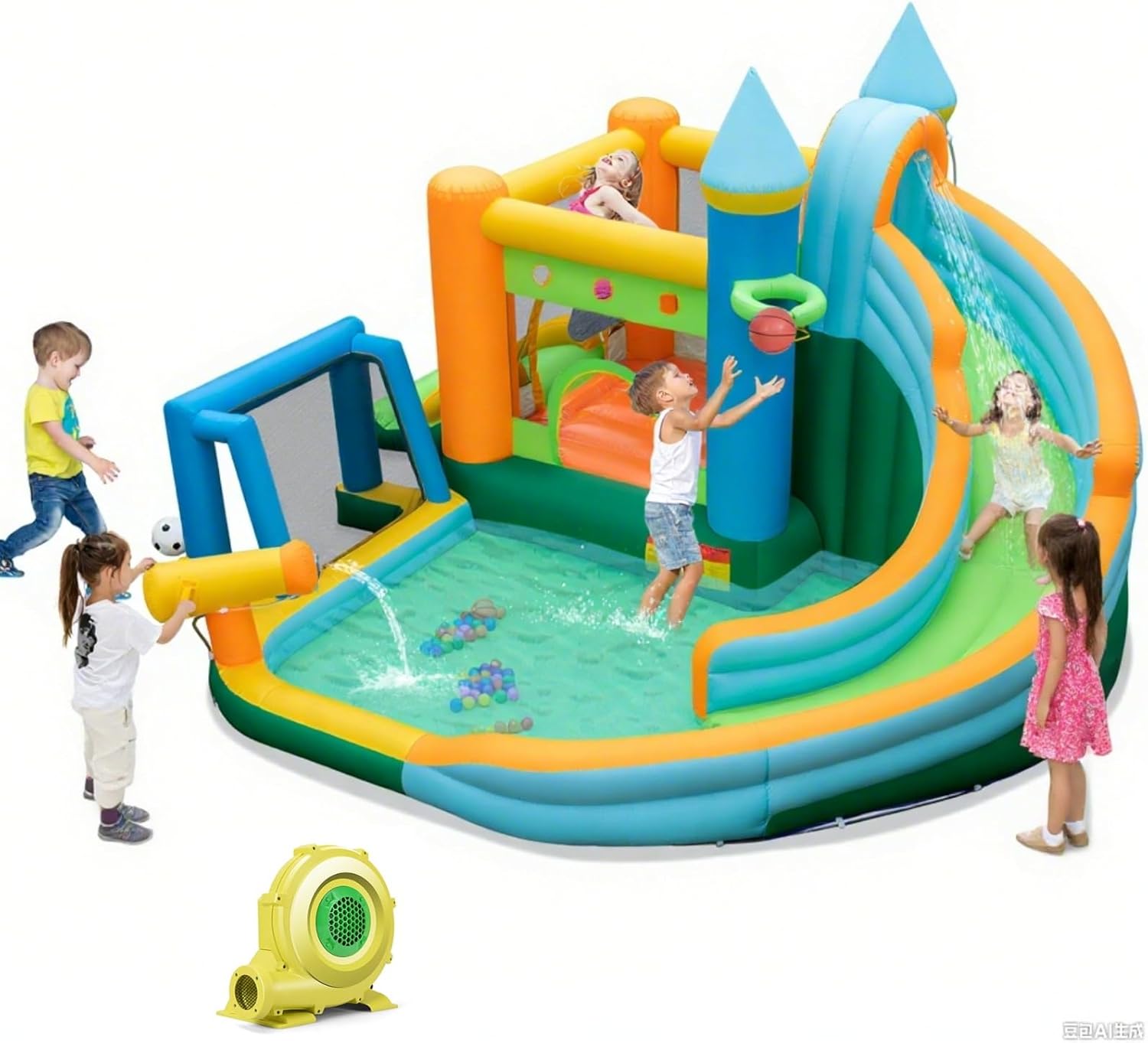 Kids Outdoor Slide - Надувной батут-горка 9-в-1 для детей постарше