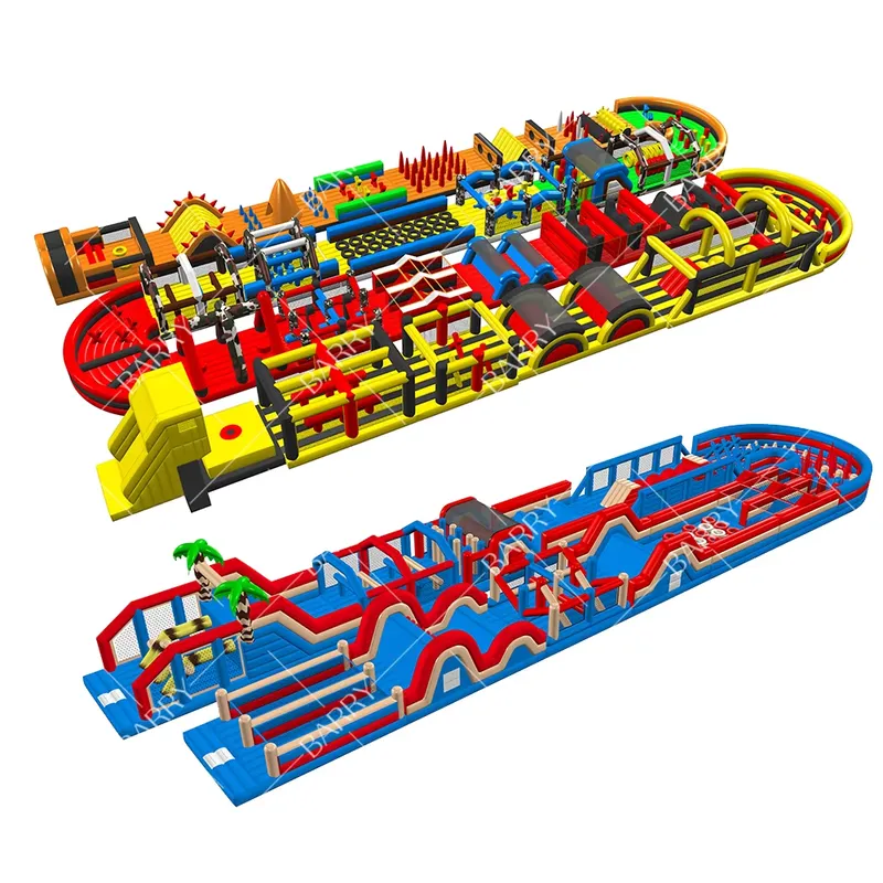 Kids Outdoor Obstacle Course Equipment - Надувная полоса препятствий Wipeout Monster для