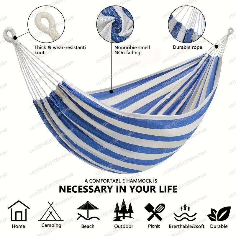 Kids Outdoor Hammock Swing - Двойной парусиновый одиночный гамак без клюшки,