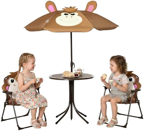 Kids Outdoor Umbrella For Table - Детский набор стола и стульев для