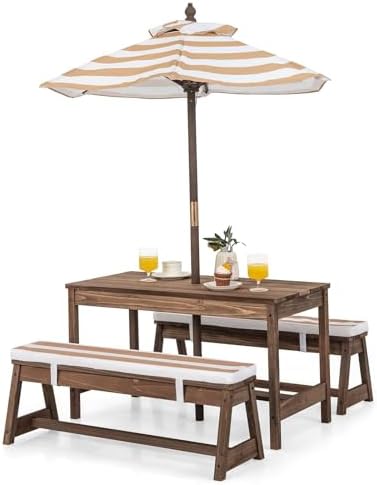 Kids Outdoor Umbrella For Table - Детский стол для пикника, уличный деревянный