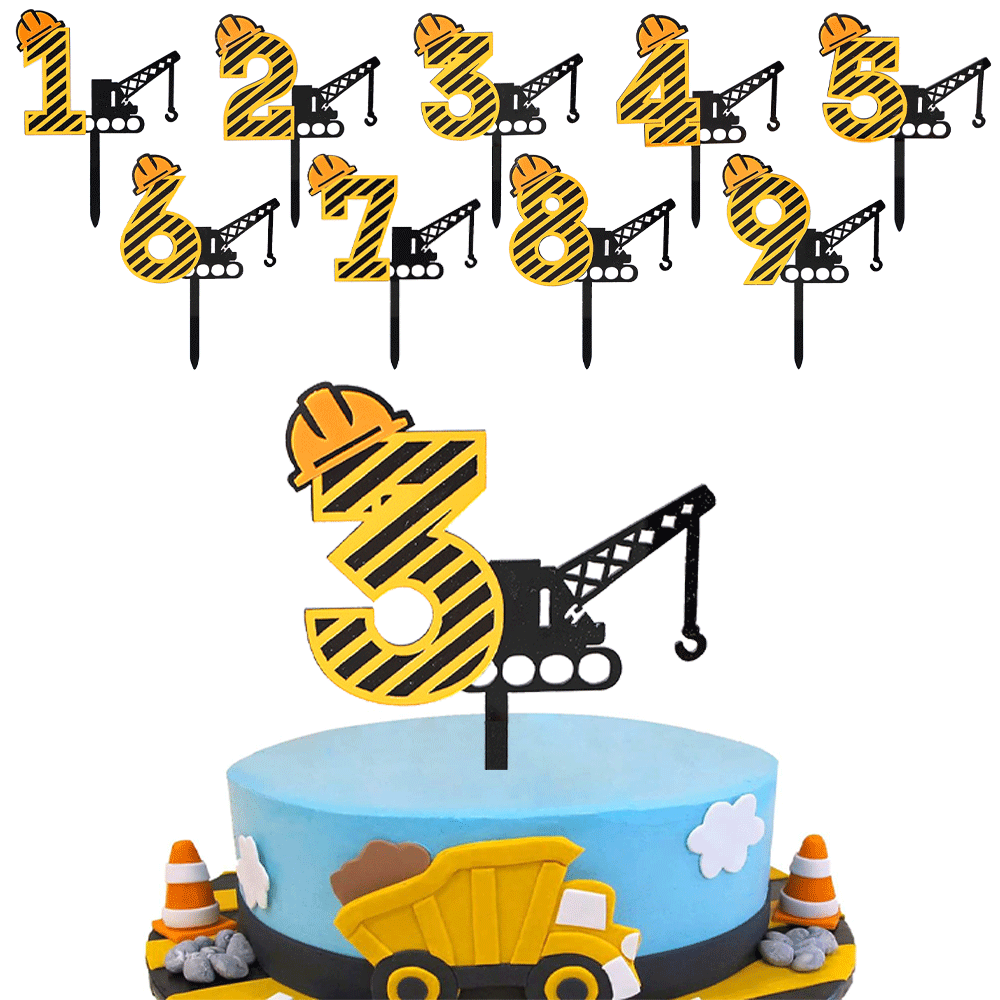 Kids Outdoor Excavator - Строительный экскаватор, акриловый топпер для торта,