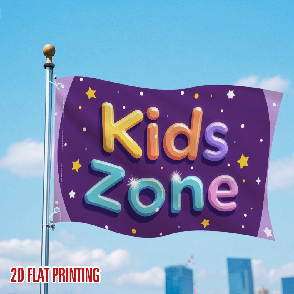 Kids Outdoor Zone - Флаг для детской зоны с садовыми