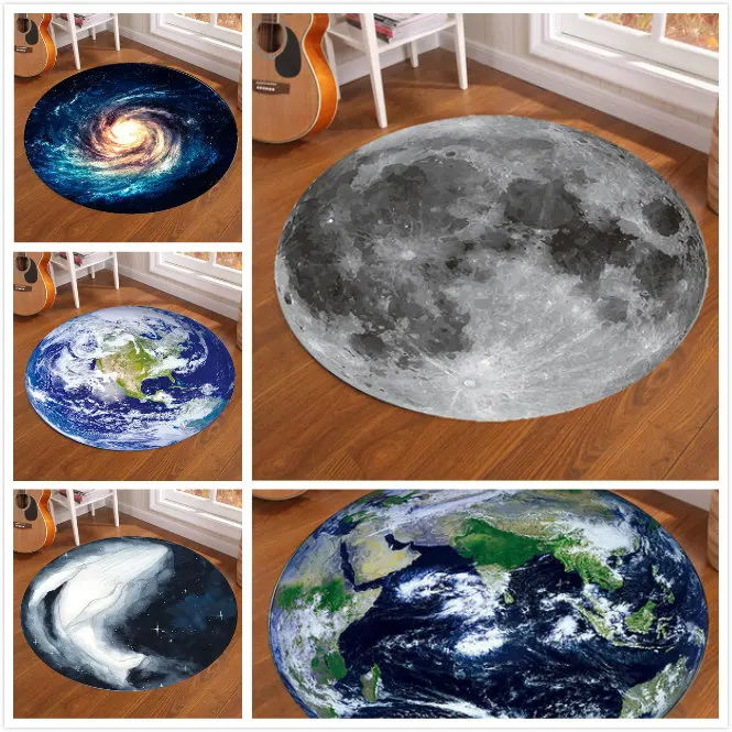 Kids Outdoor Mat - Круглый ковер Galaxy Earth Moon для