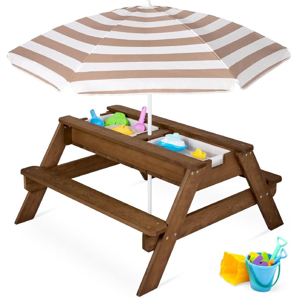 Kids Outdoor Umbrella For Table - Детский стол для пикника с зонтом,