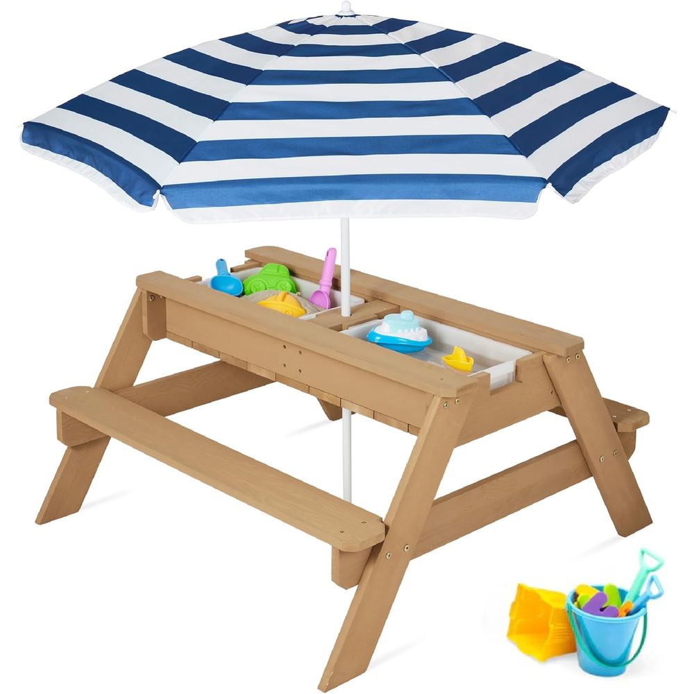 Kids Outdoor Umbrella For Table - Детский стол для пикника с зонтом,