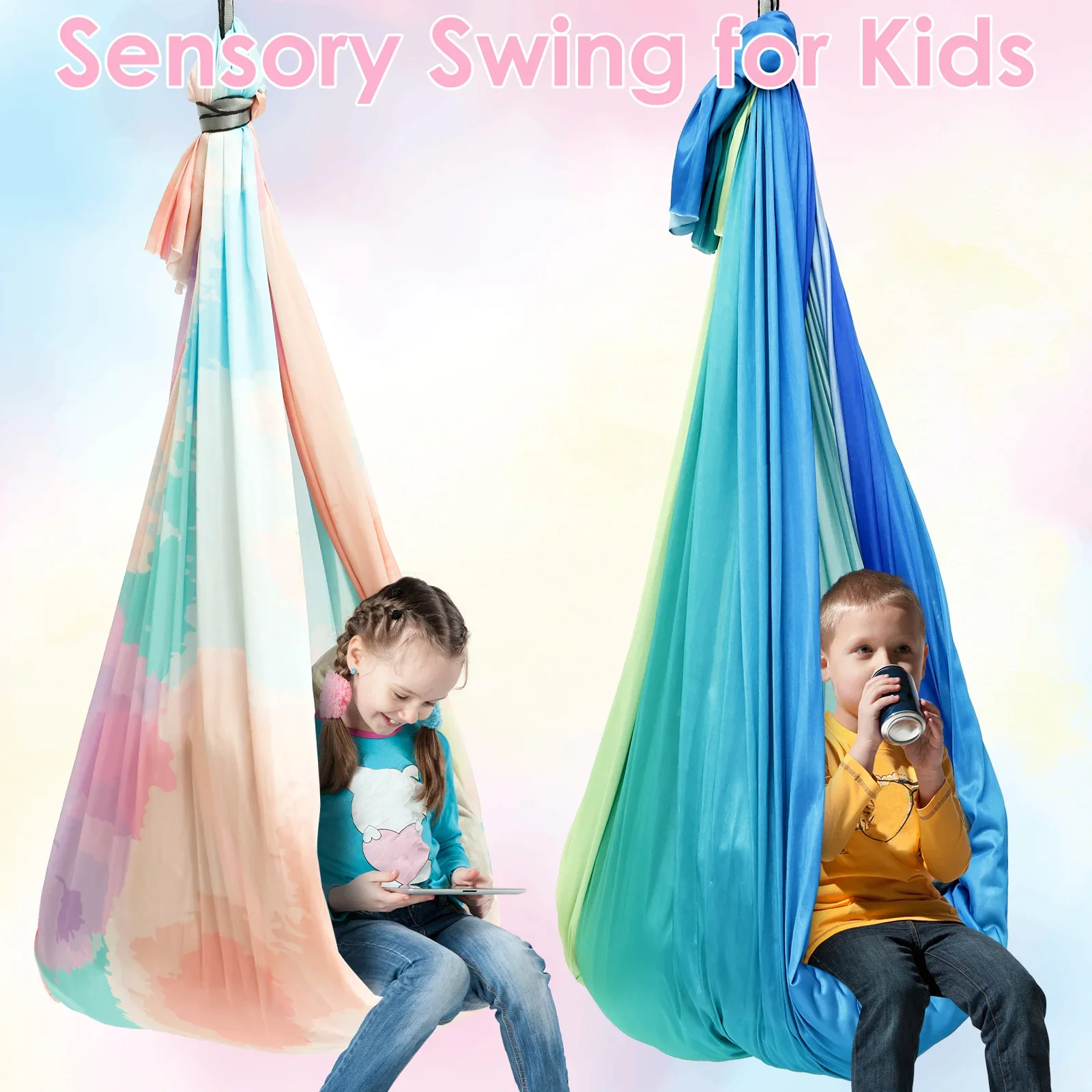Kids Outdoor Hammock Swing - Сенсорные качели-гамак для детей, комфортные, выдерживают