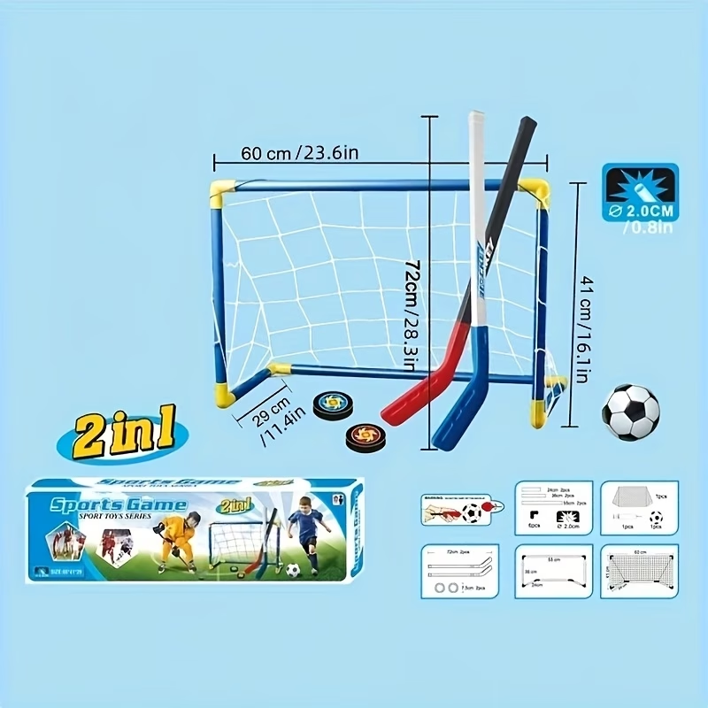 Набор для хоккея и футбола 2 в – обзор и цена Kids Outdoor Hockey Sticks