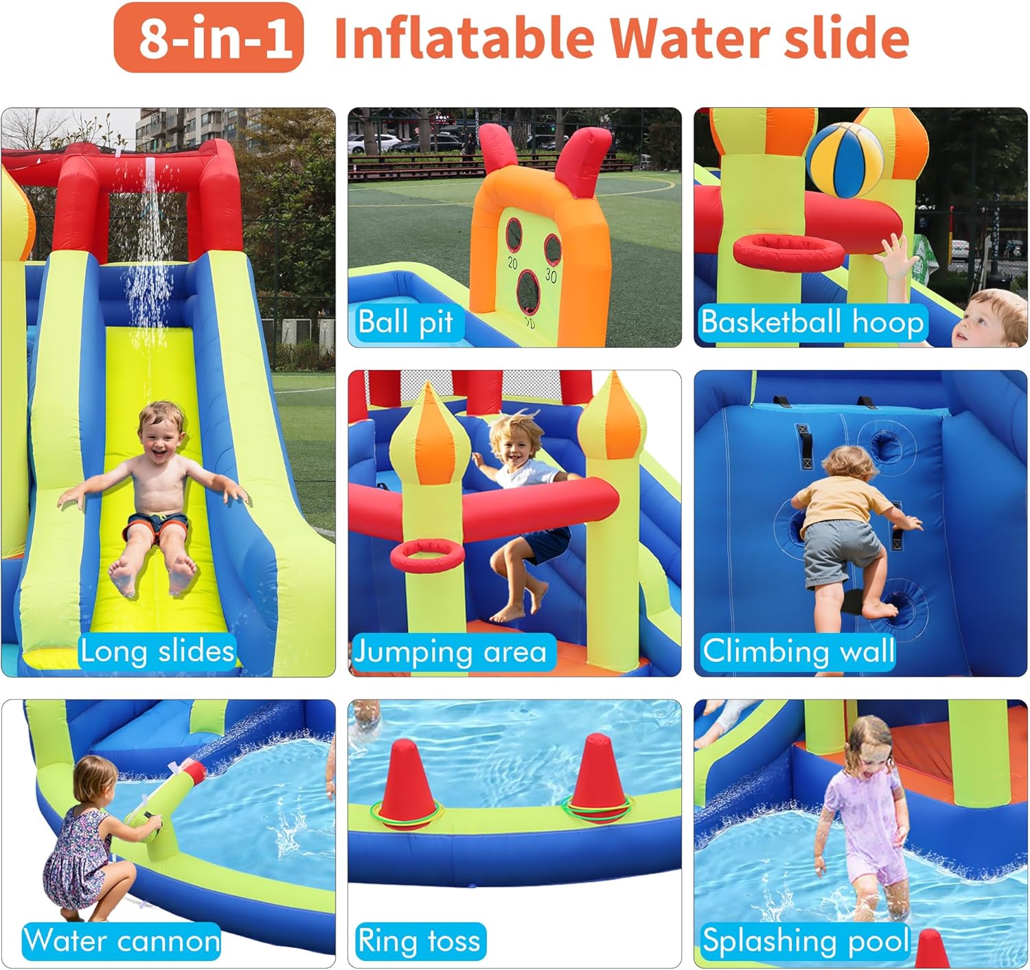 Детский надувной батут с двумя – обзор и цена Kids Outdoor Slide