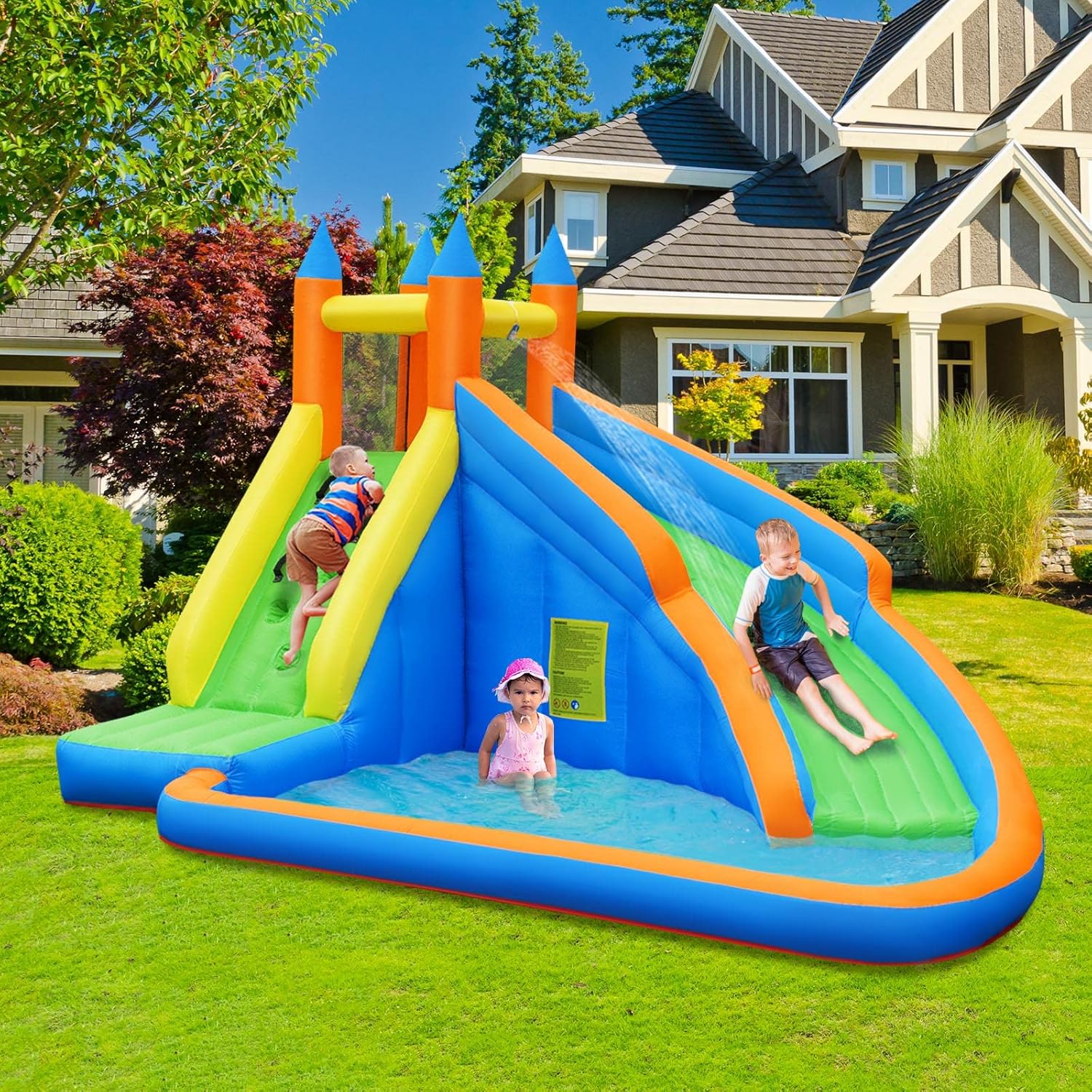 Гигантский надувной аквапарк с – обзор и цена Kids Outdoor Slide