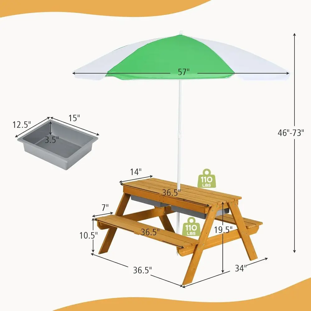 Детский столик-зонтик 3-в-1 с  – обзор и цена Kids Outdoor Umbrella For Table