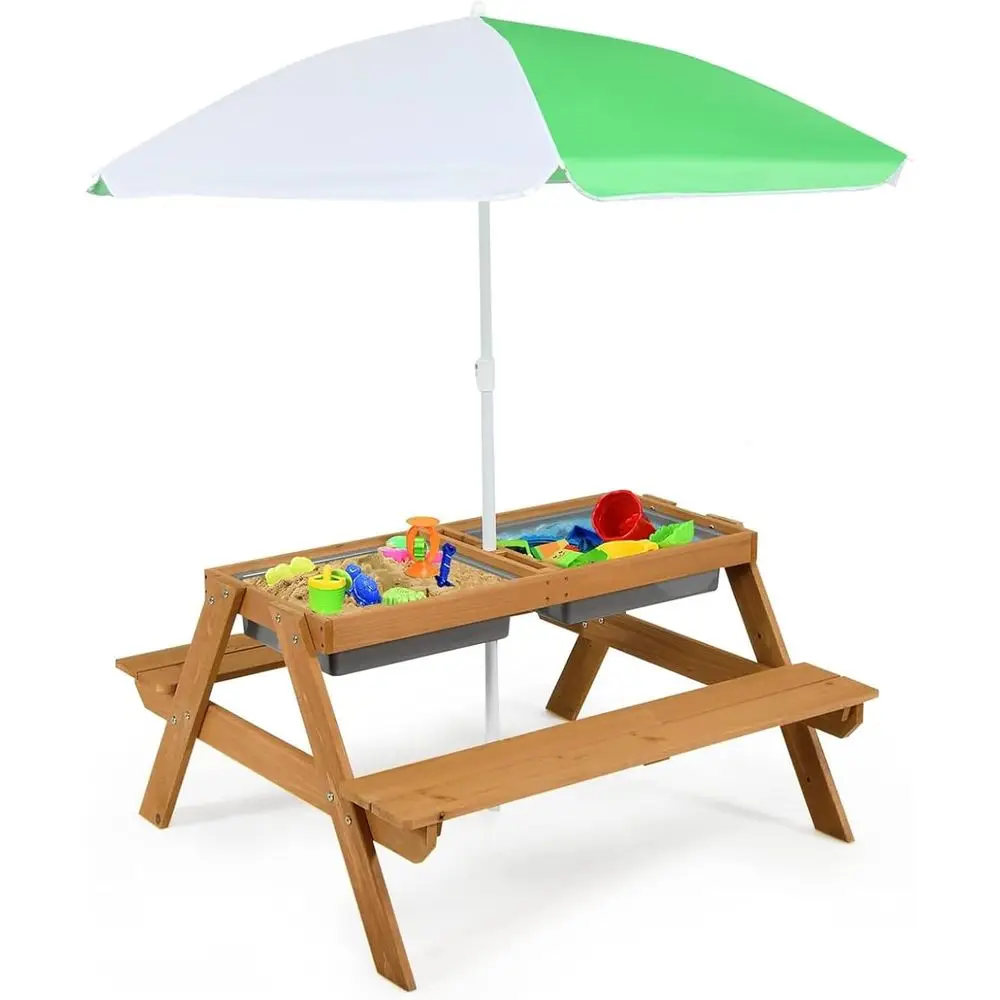 Деревянный столик 4-в-1 для иг – обзор и цена Kids Outdoor Umbrella For Table