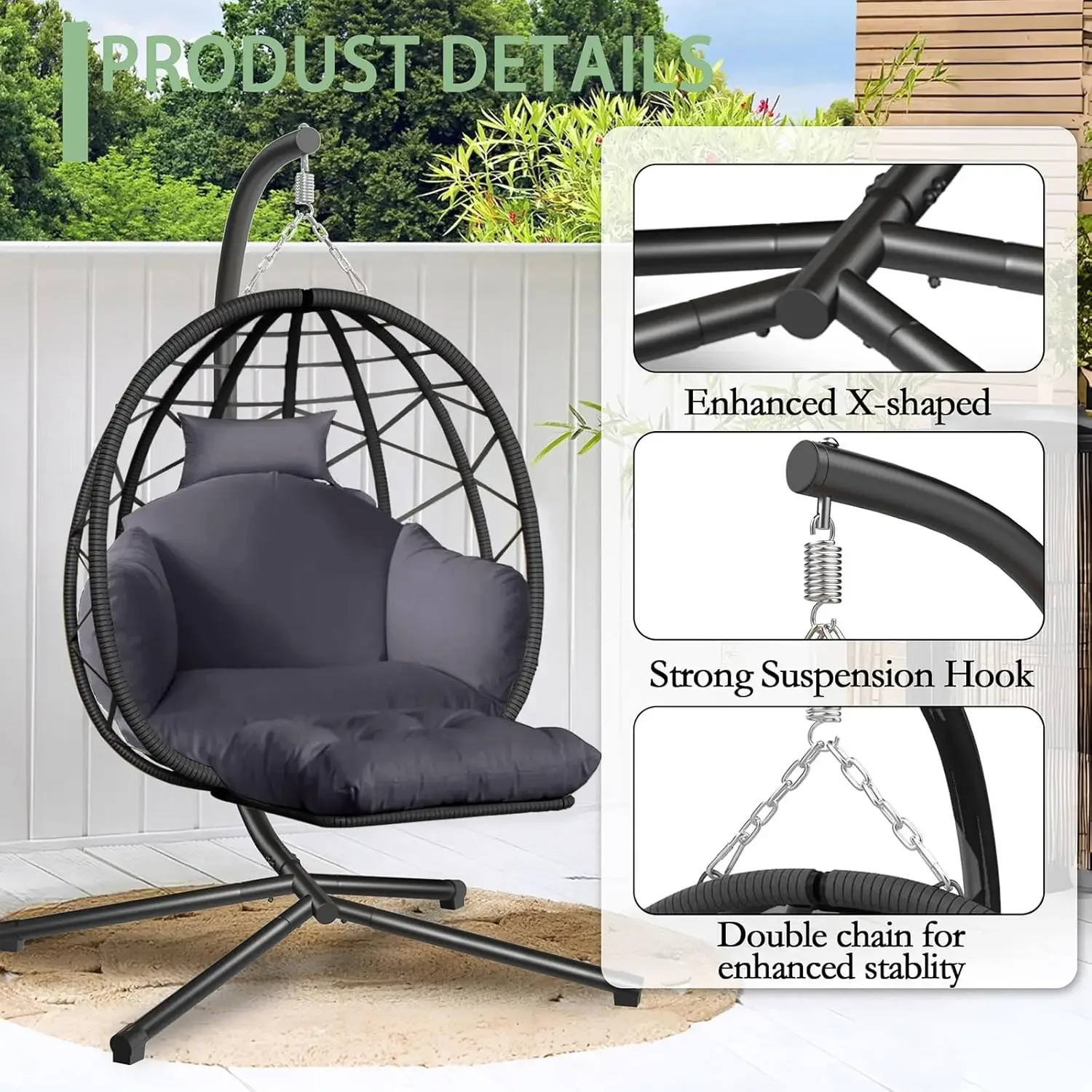Подвесное кресло-яйцо с подста – обзор и цена Kids Outdoor Egg Chair