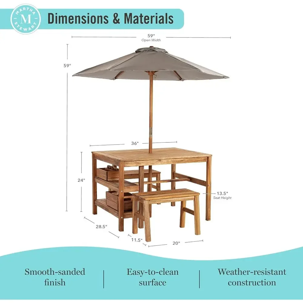 Детский уличный стол-коробка,  – обзор и цена Kids Outdoor Umbrella For Table