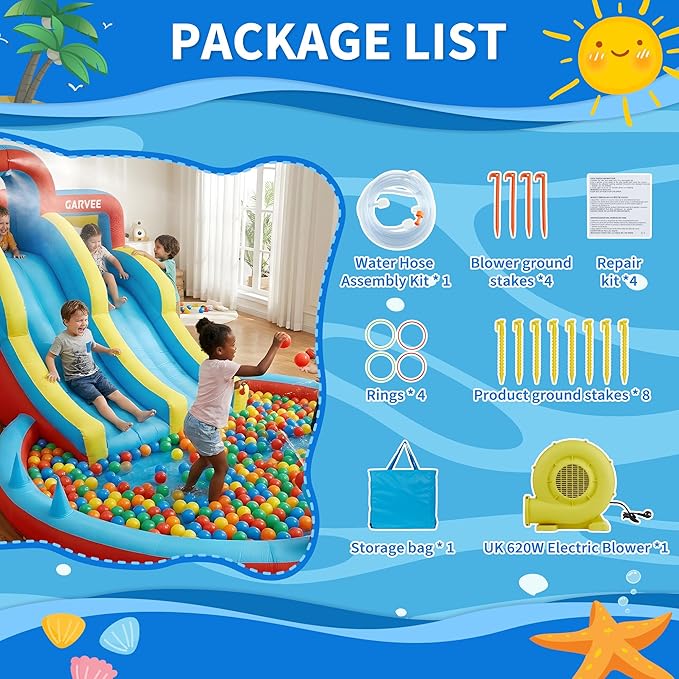 Всесезонный надувной аквапарк  – обзор и цена Kids Outdoor Slide