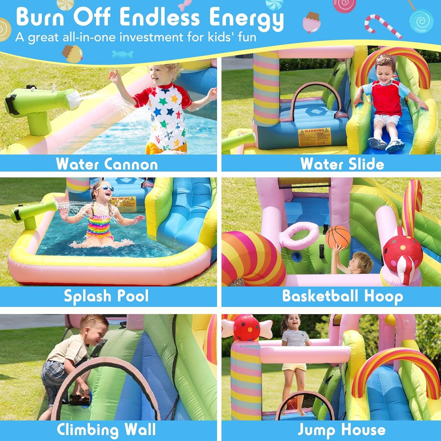 Надувная водная горка-батут дл – обзор и цена Kids Outdoor Slide