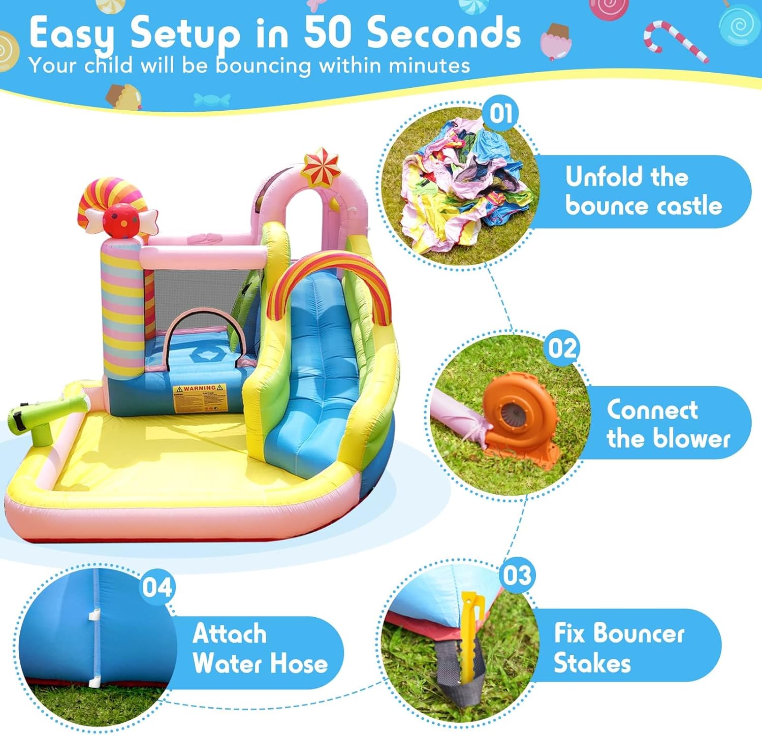 Надувная водная горка-батут дл – обзор и цена Kids Outdoor Slide
