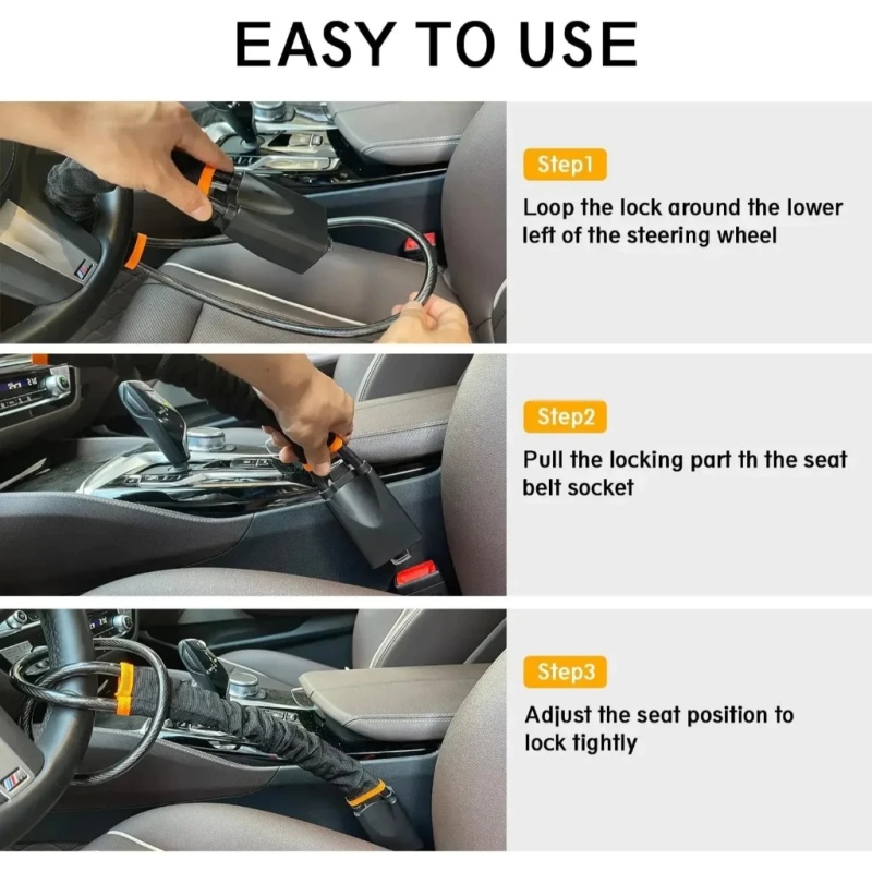 Автомобильный замок на руль с  – обзор и цена Swing Seat Belt