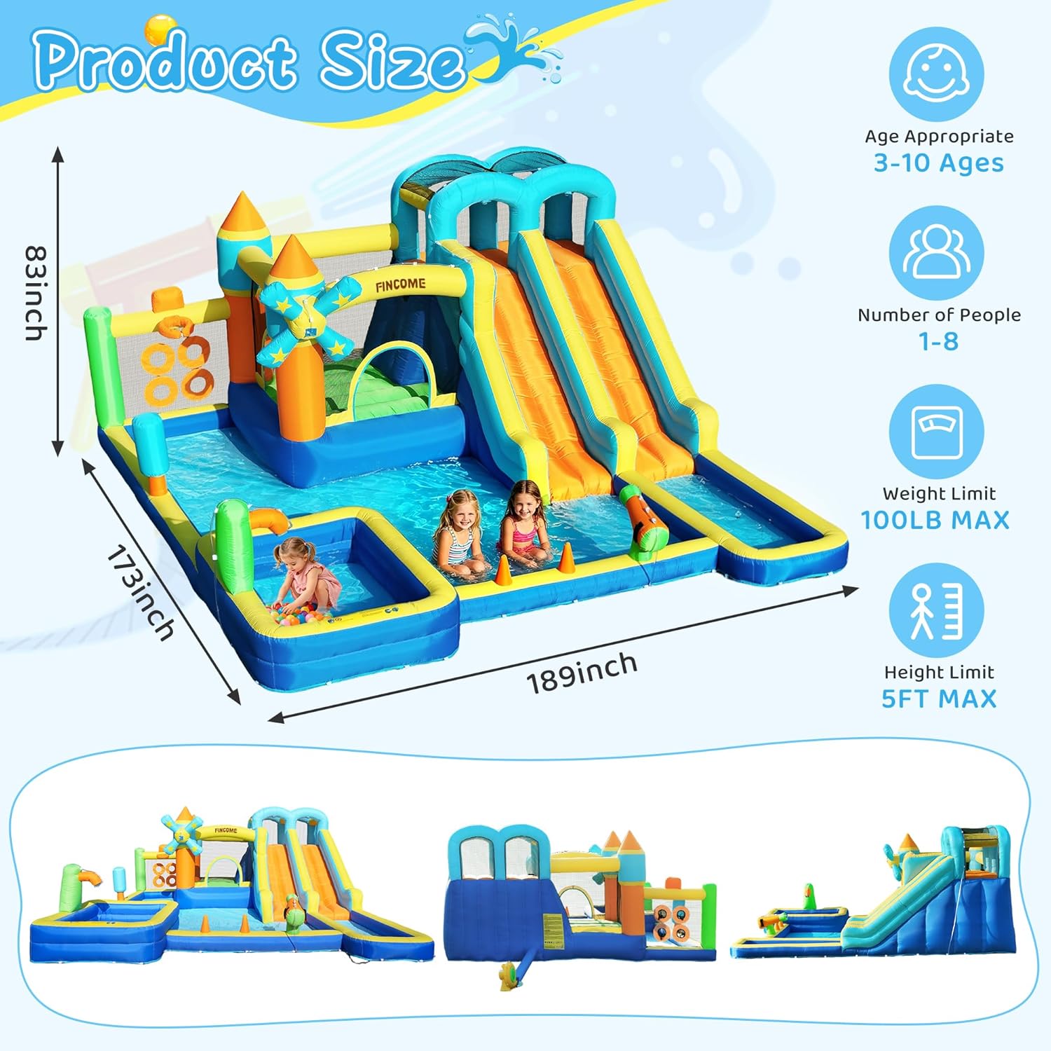 Надувной батут-замок 10-в-1 с  – обзор и цена Kids Outdoor Slide