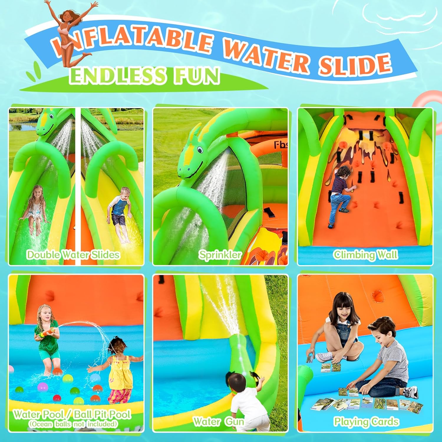 Надувной батут для детей с гор – обзор и цена Kids Outdoor Slide