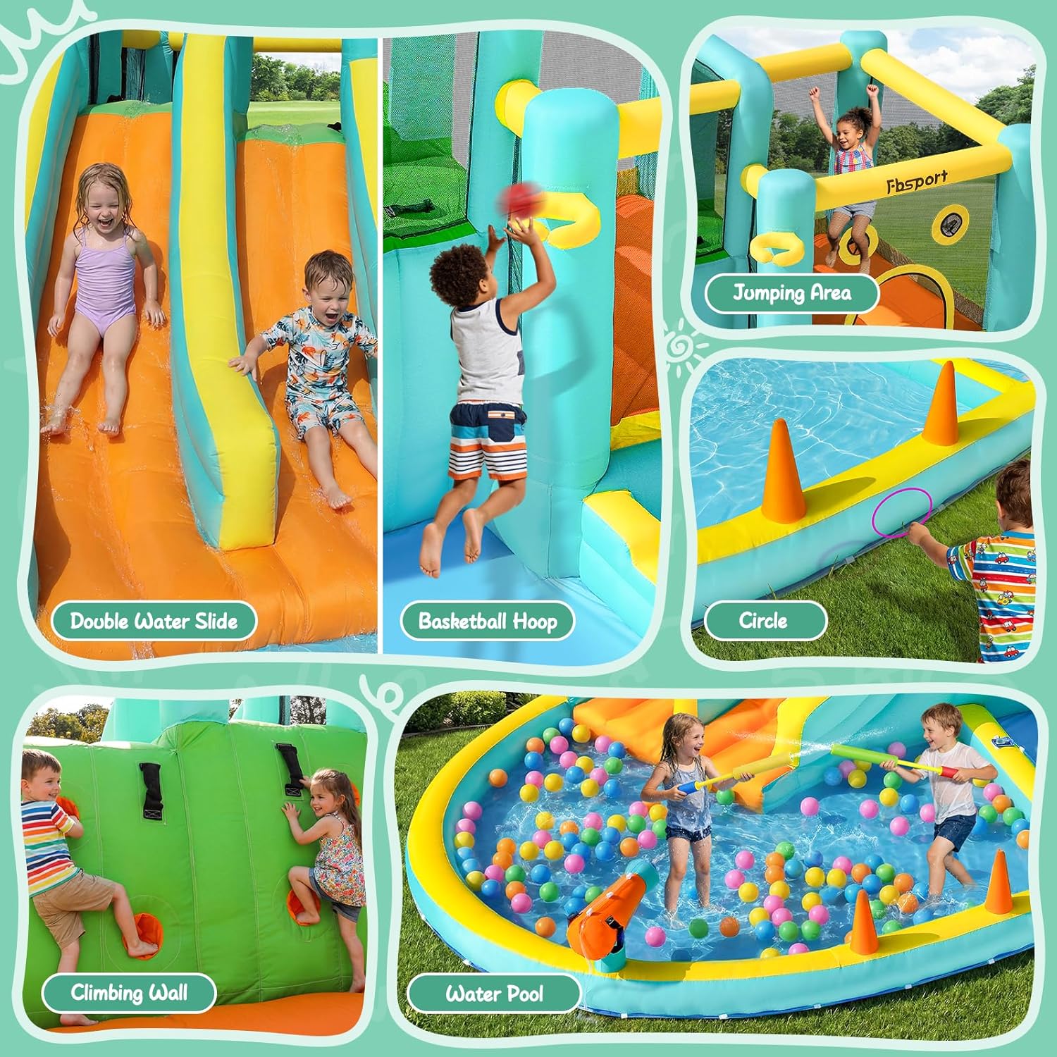 Надувной аквапарк с двойной го – обзор и цена Kids Outdoor Slide