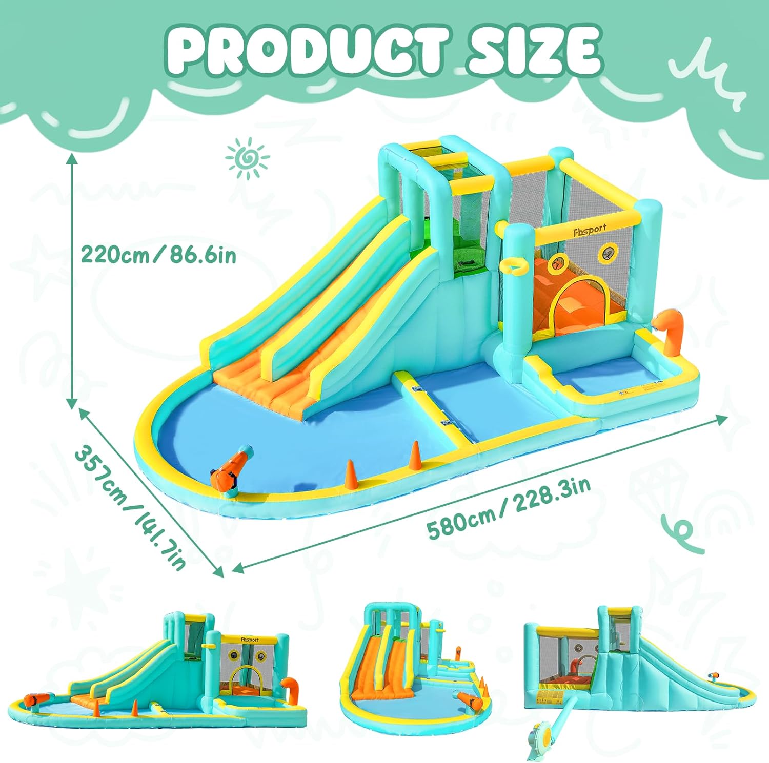 Надувной аквапарк с двойной го – обзор и цена Kids Outdoor Slide