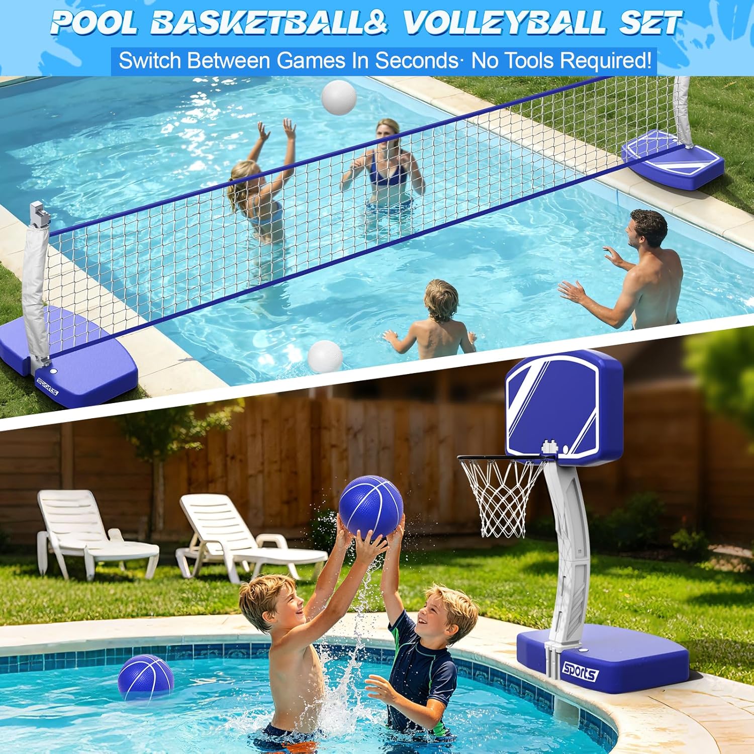 Набор 2-в-1: баскетбольное кол – обзор и цена Kids Outdoor Volleyball Net