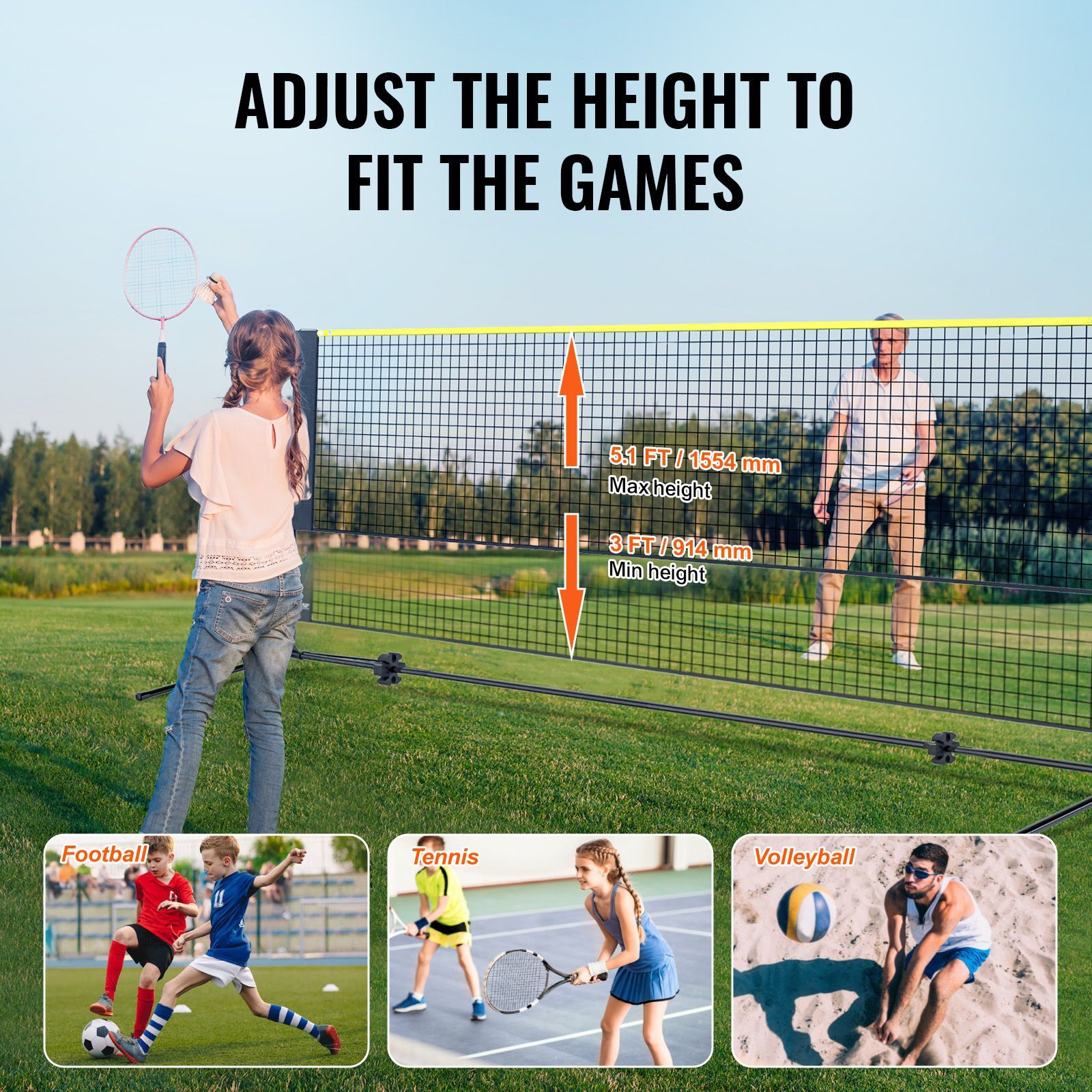 Сетка для бадминтона, регулиру – обзор и цена Kids Outdoor Volleyball Net