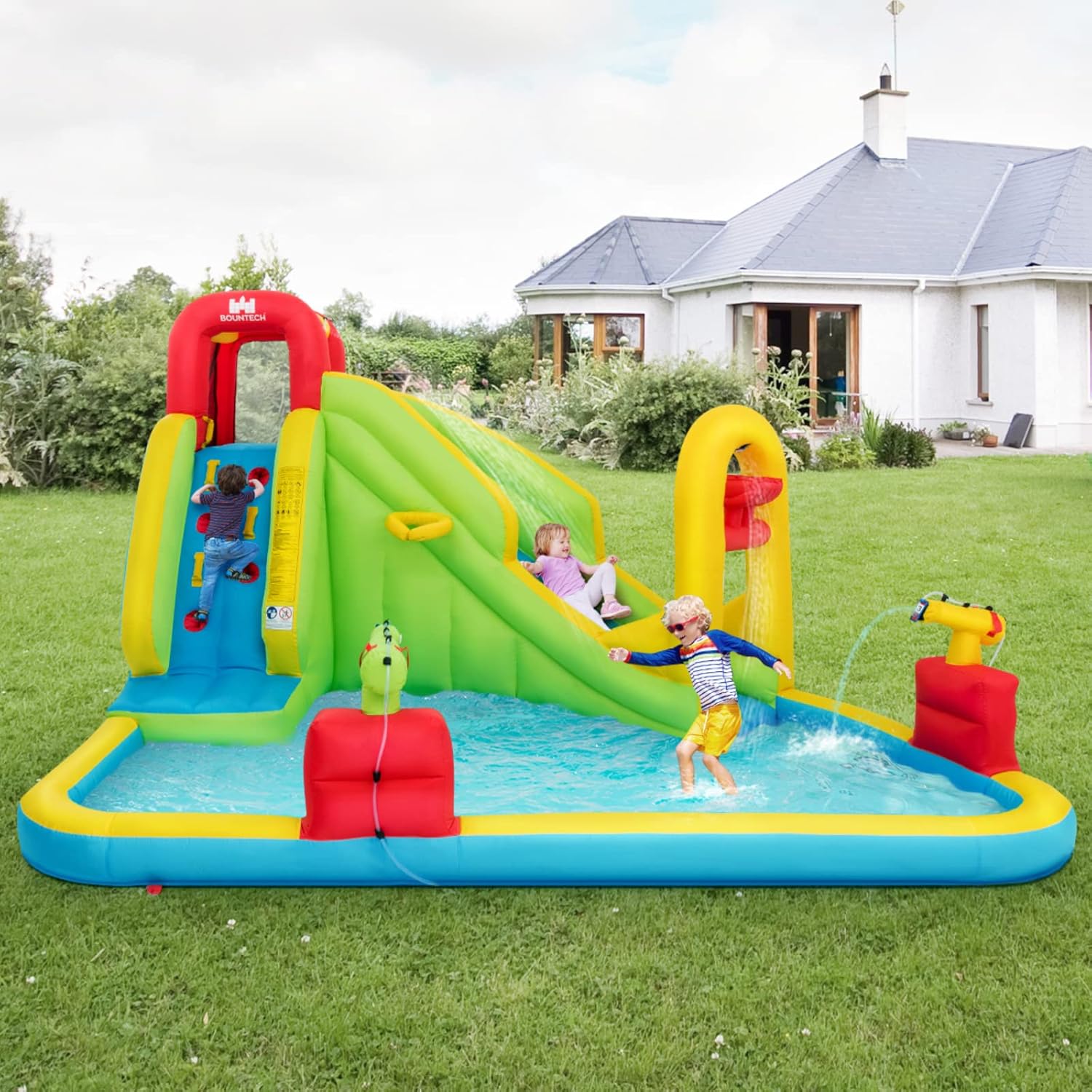 Надувной аквапарк-батут для де – обзор и цена Kids Outdoor Slide