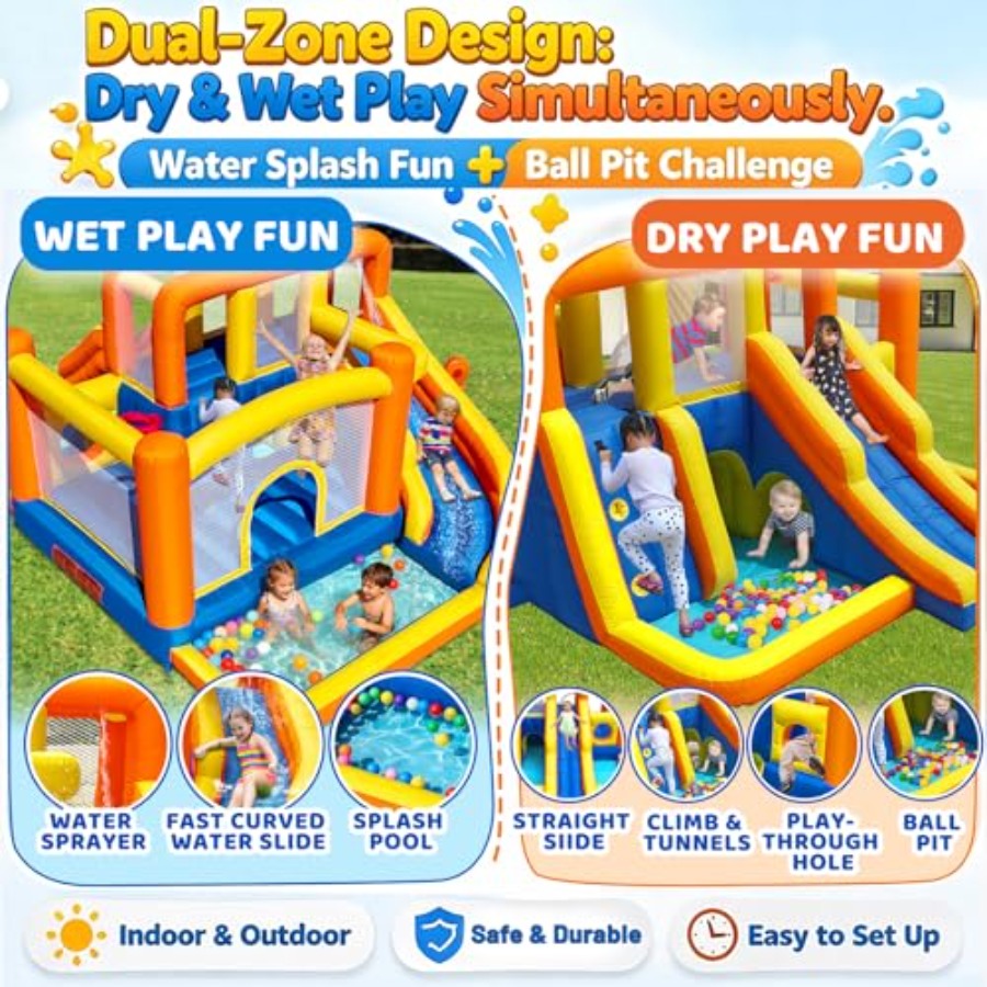 Надувной батут-горка для улицы – обзор и цена Kids Outdoor Zone