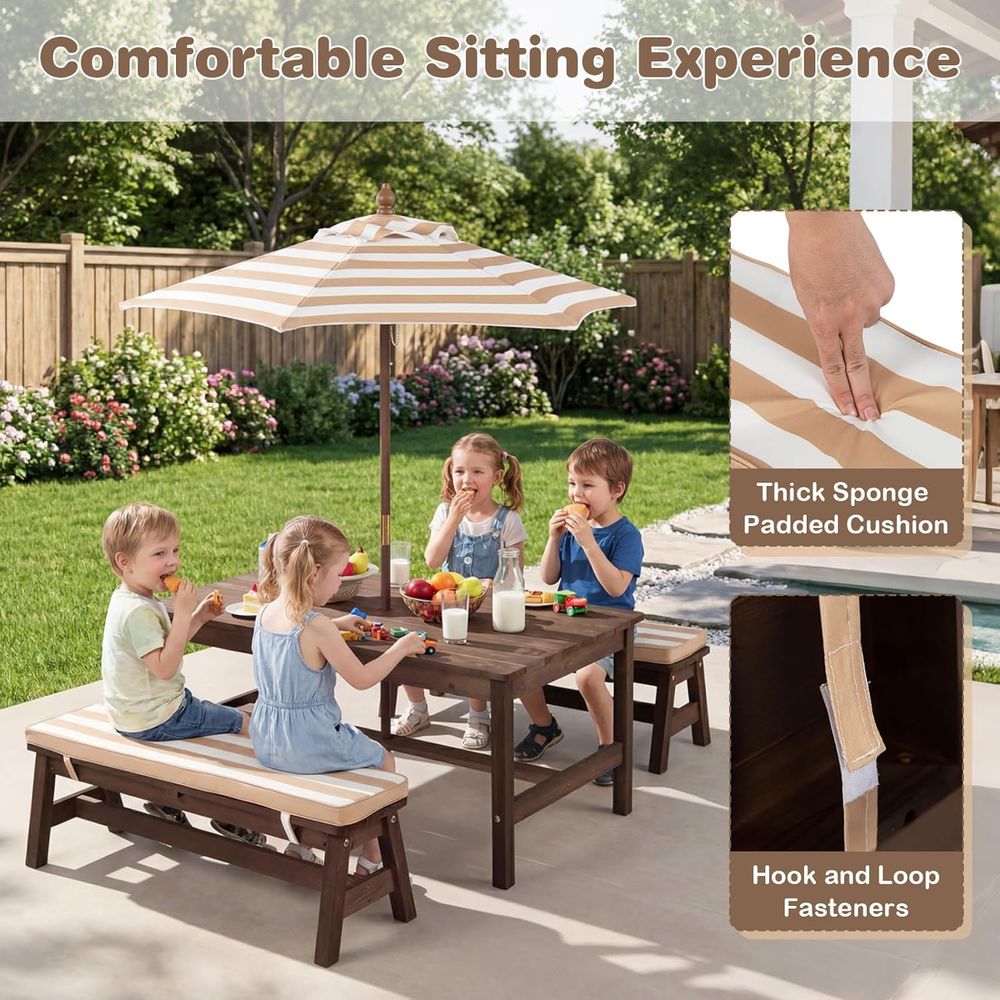 Детский стол для пикника, дере – обзор и цена Kids Outdoor Umbrella For Table