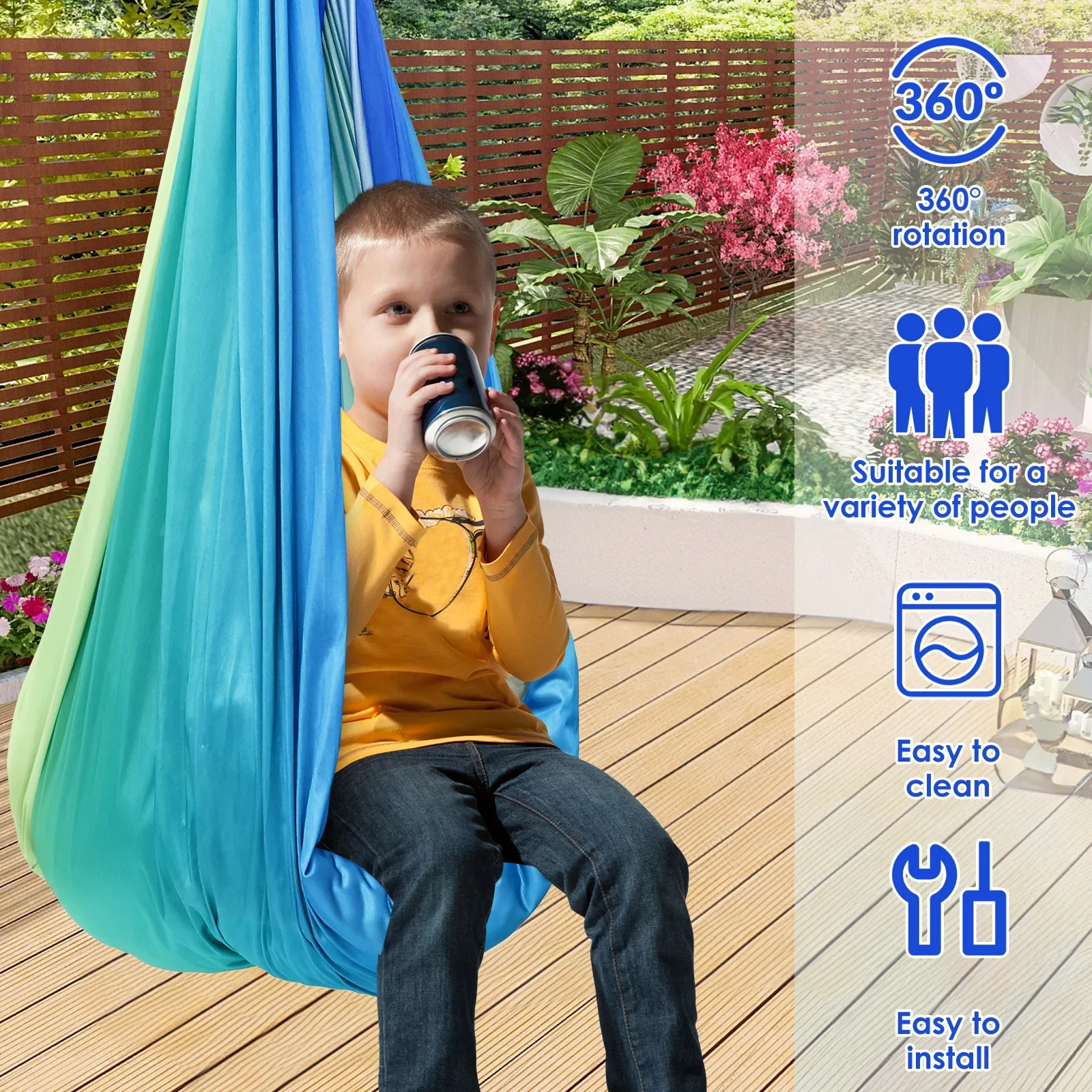 Сенсорные качели-гамак для дет – обзор и цена Kids Outdoor Hammock Swing