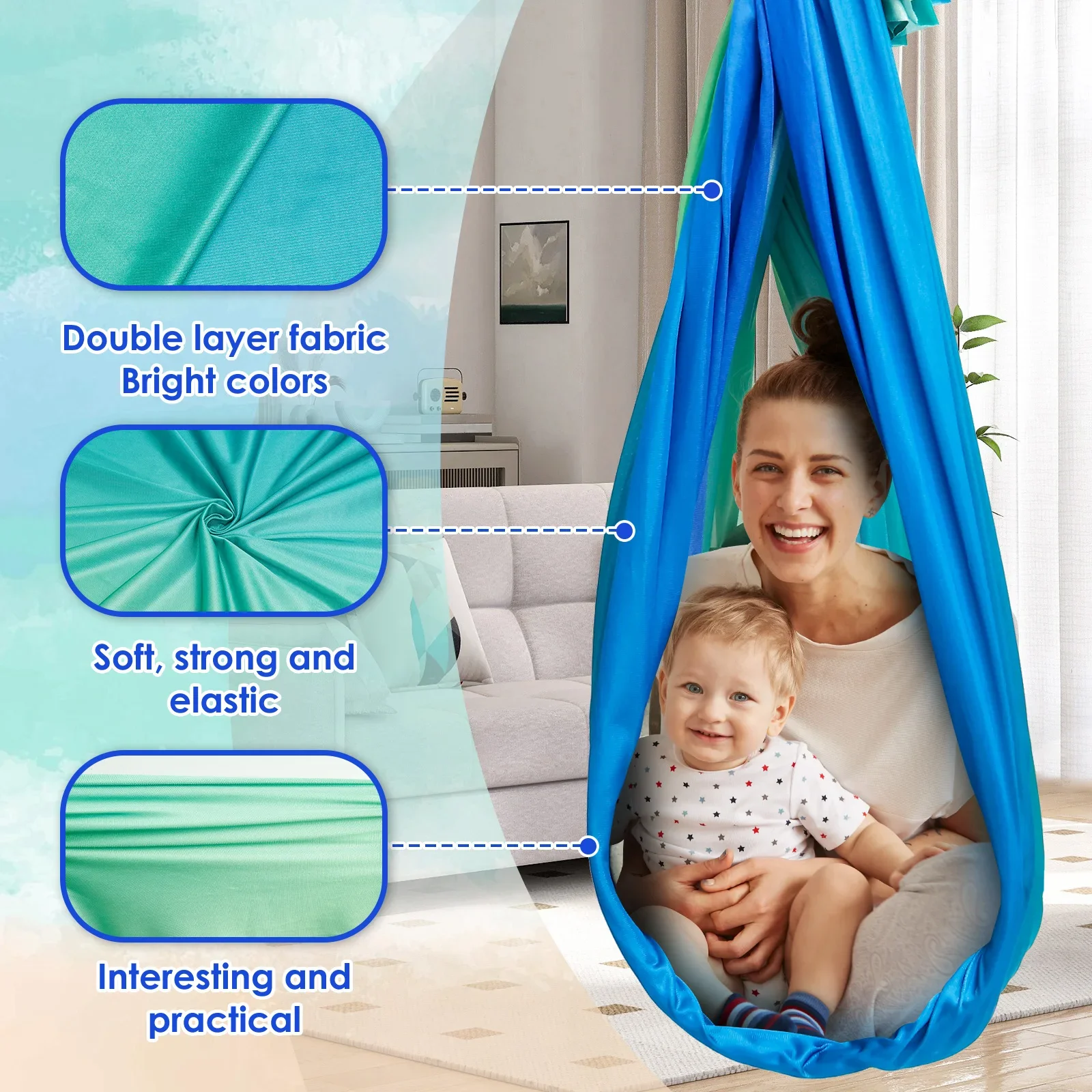 Сенсорные качели-гамак для дет – обзор и цена Kids Outdoor Hammock Swing