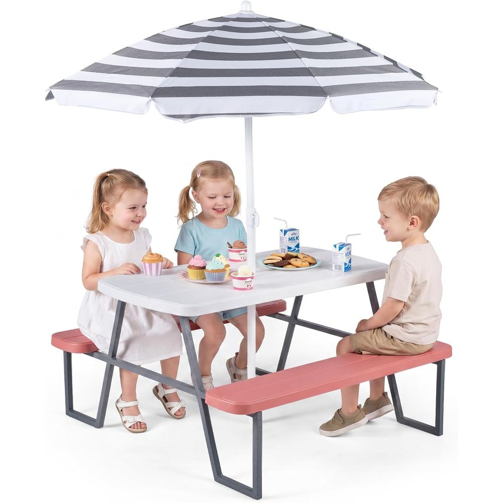 Детский стол для пикника, набо – обзор и цена Kids Outdoor Umbrella For Table