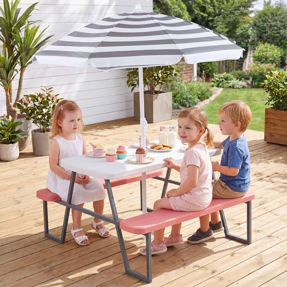 Детский стол для пикника, набо – обзор и цена Kids Outdoor Umbrella For Table