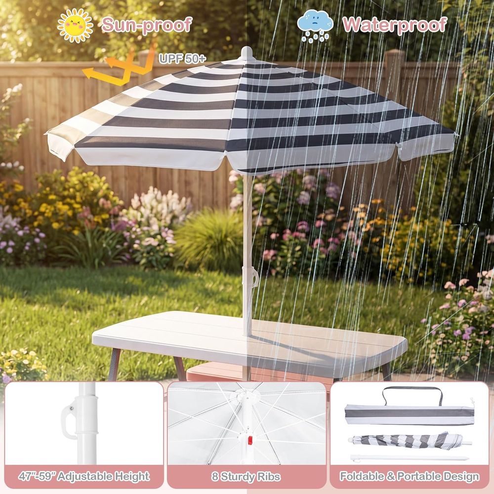 Детский стол для пикника, набо – обзор и цена Kids Outdoor Umbrella For Table